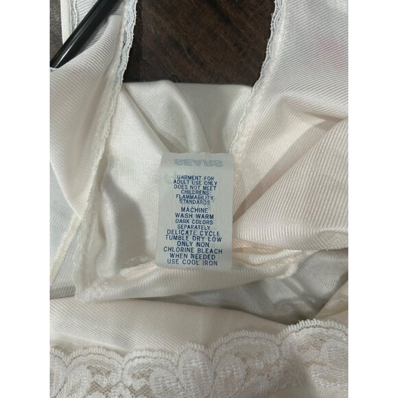 Vintage Sears Ivory Nylon Lace Slip Dress Size 36 - Picture 6 of 8